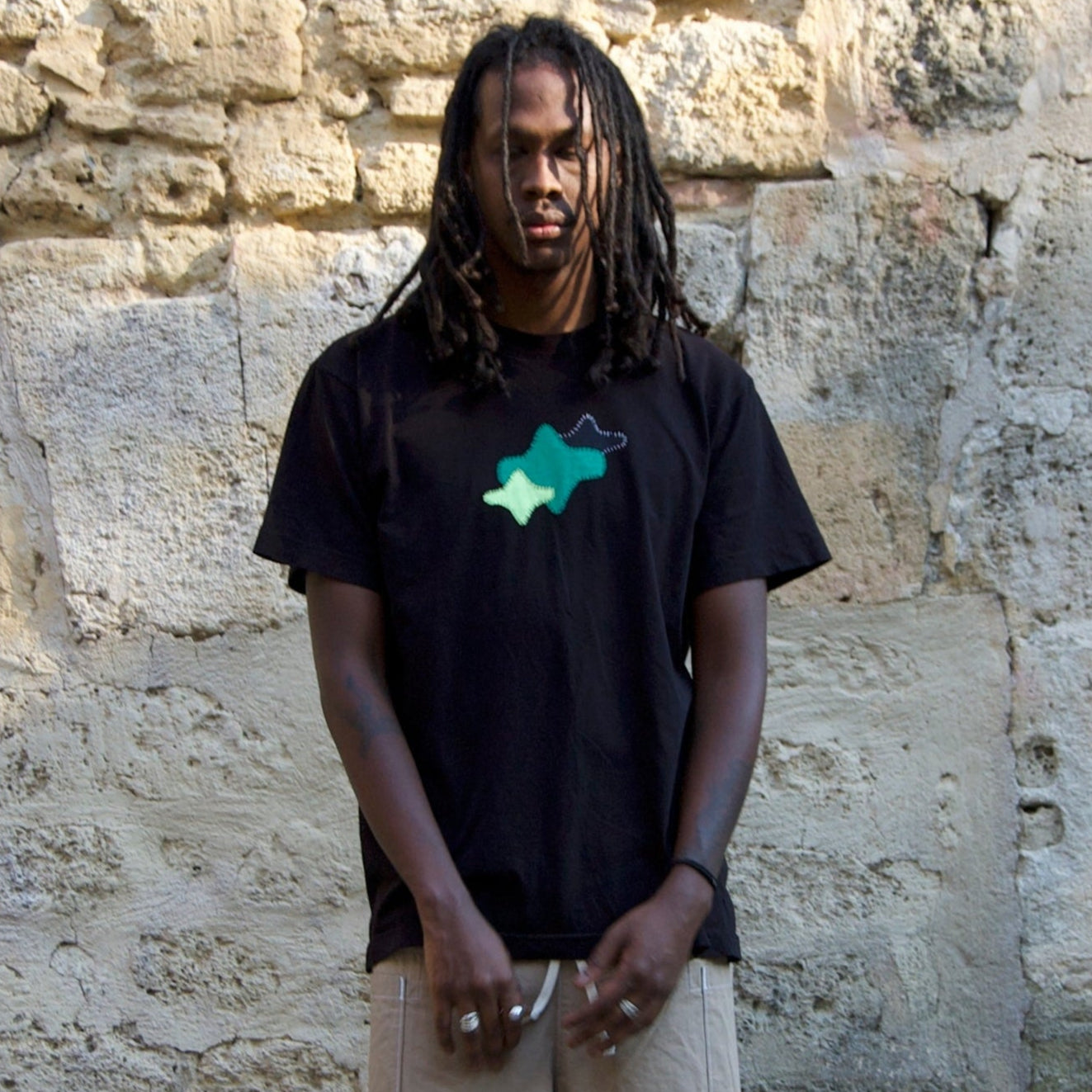 Distressed Appliqué Logo Tee